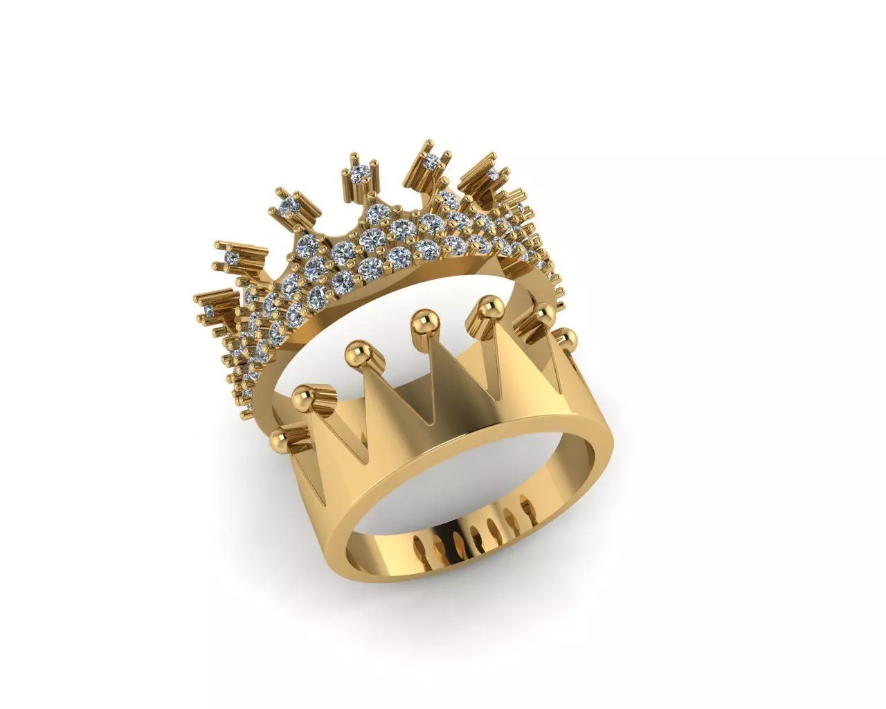 Crown Rings 3D print model_0
