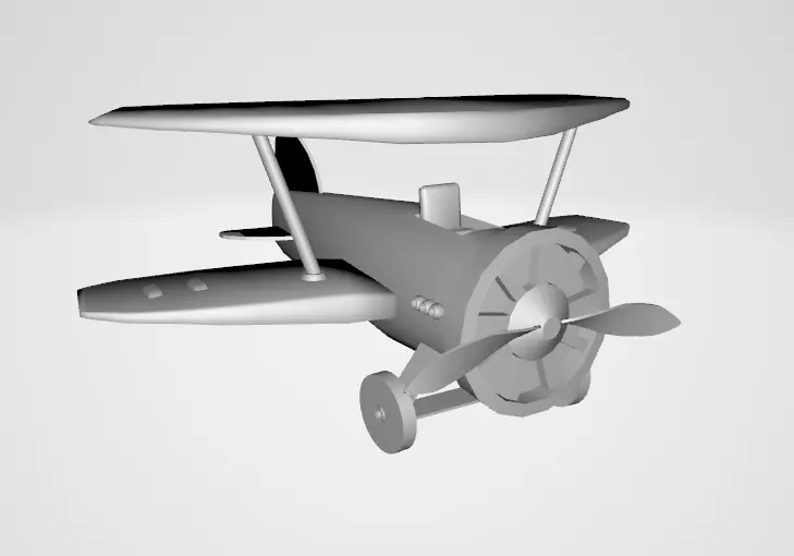 plane toy Low-poly 3D model_0