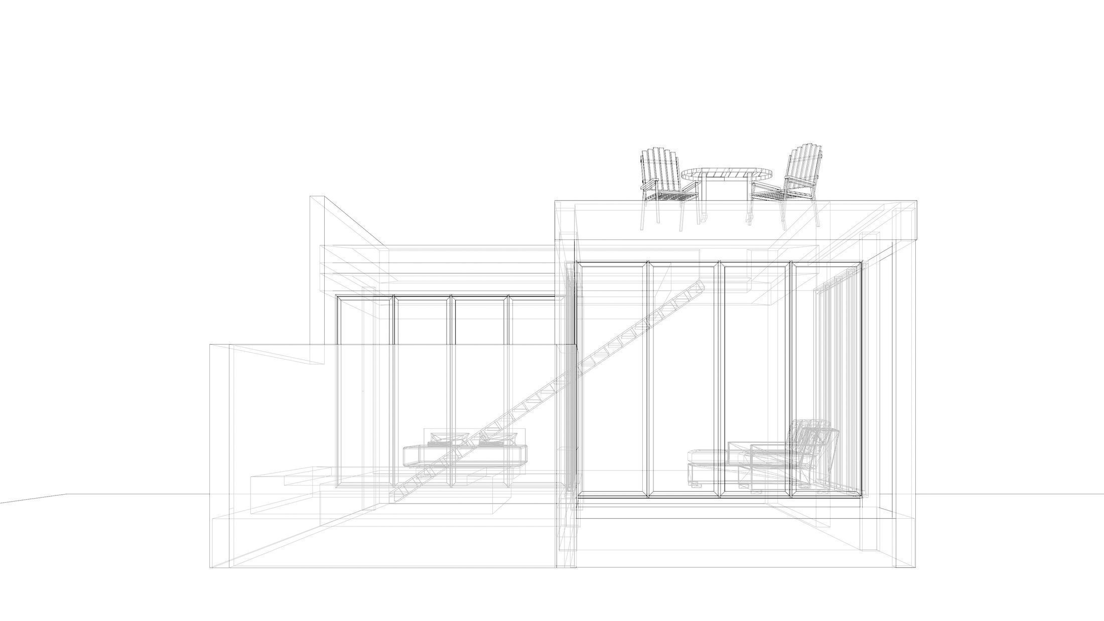Resort house with 3D-printing wall 3D model_7