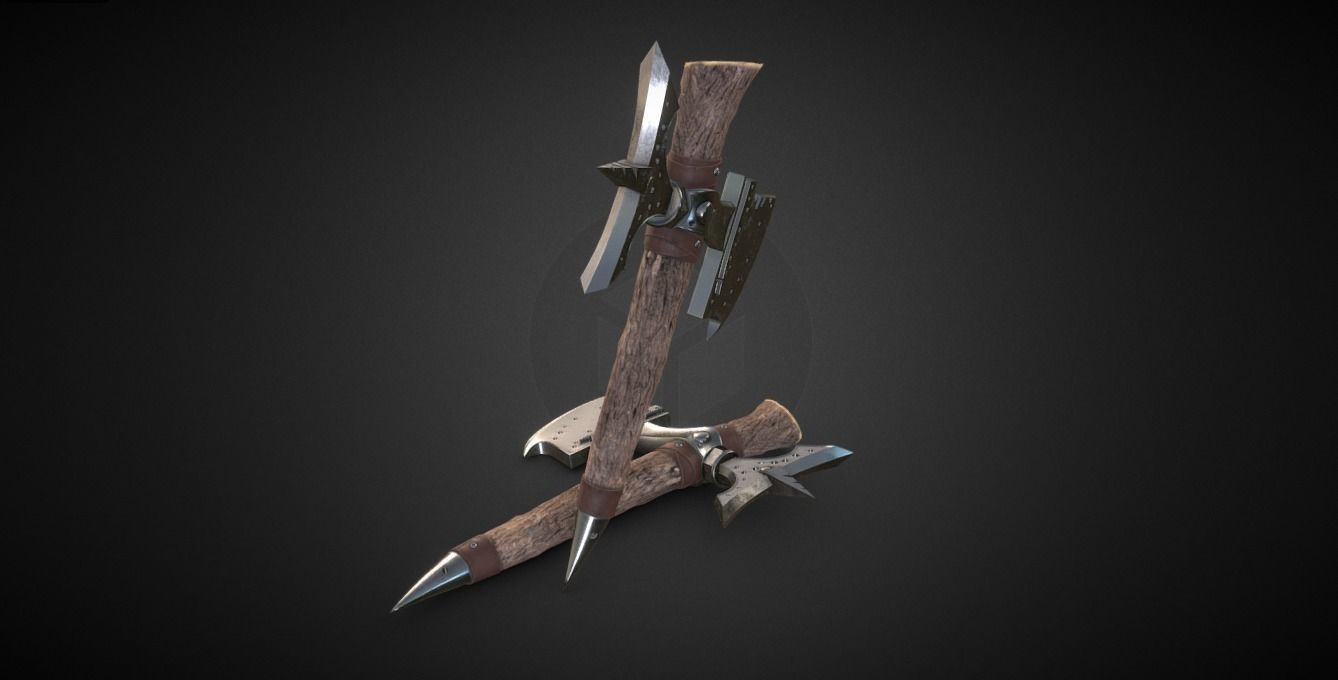 tomahawk Low-poly 3D model_2