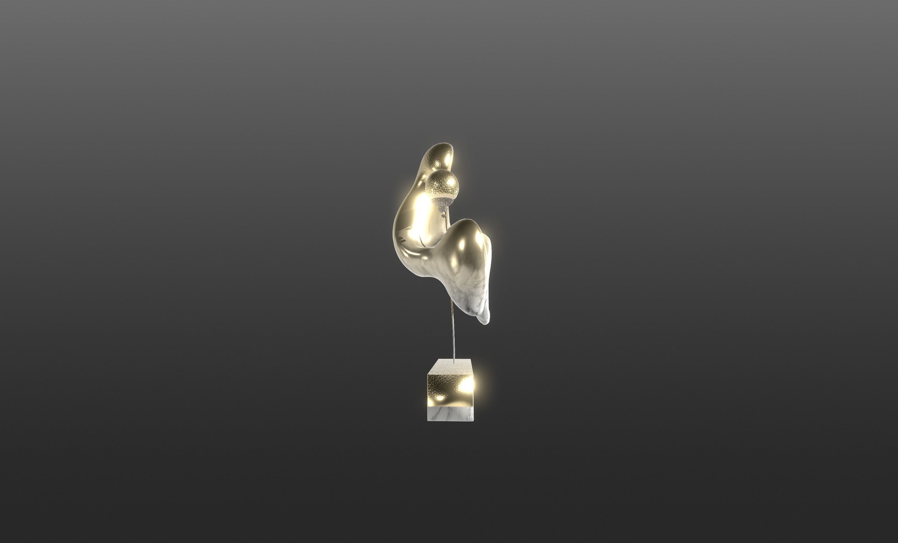 Ethereal Aquatica The Golden Wave Marble Fish Ensemble 3D model_88