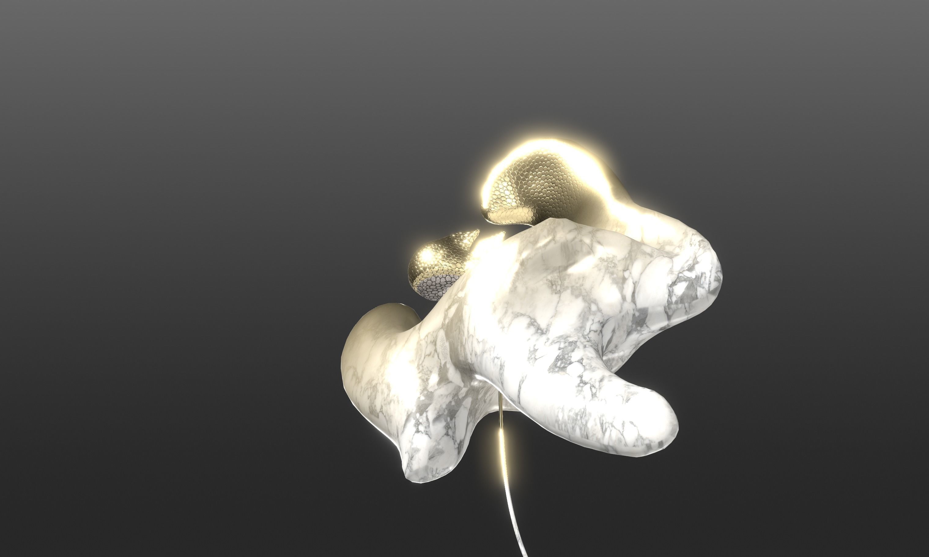 Ethereal Aquatica The Golden Wave Marble Fish Ensemble 3D model_16