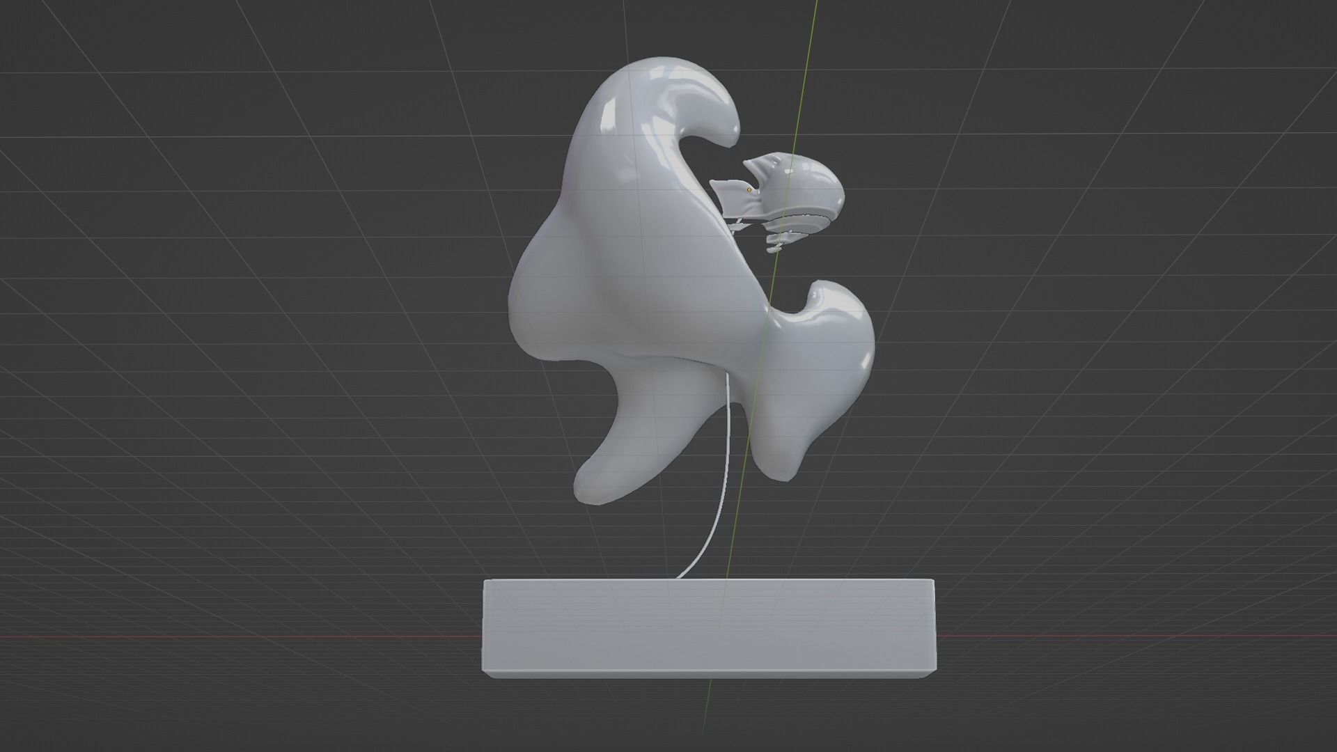 Ethereal Aquatica The Golden Wave Marble Fish Ensemble 3D model_46