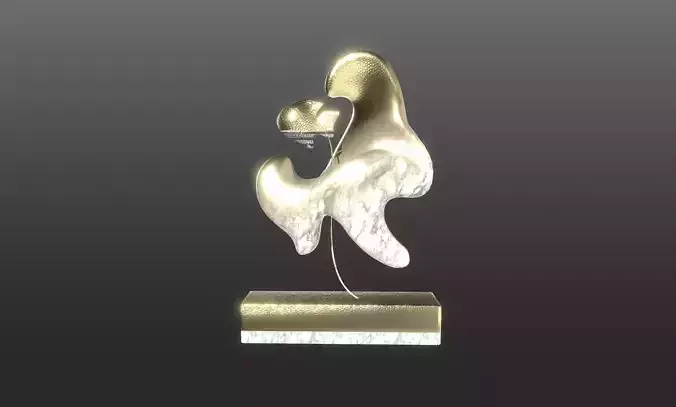 Ethereal Aquatica The Golden Wave Marble Fish Ensemble 3D model