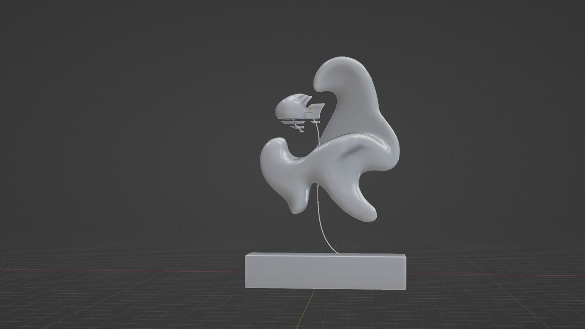 Ethereal Aquatica The Golden Wave Marble Fish Ensemble 3D model_2