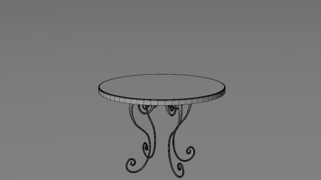 a simple-designed table  Free 3D model_2