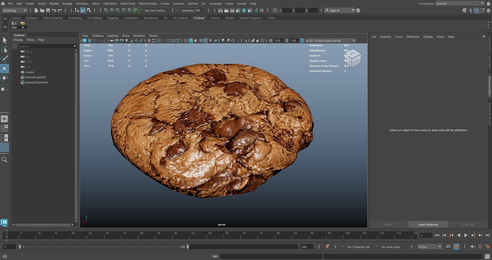 Chocolate Chip Cookie Lowpoly with game ready 3d Model Low-poly 3D model_17