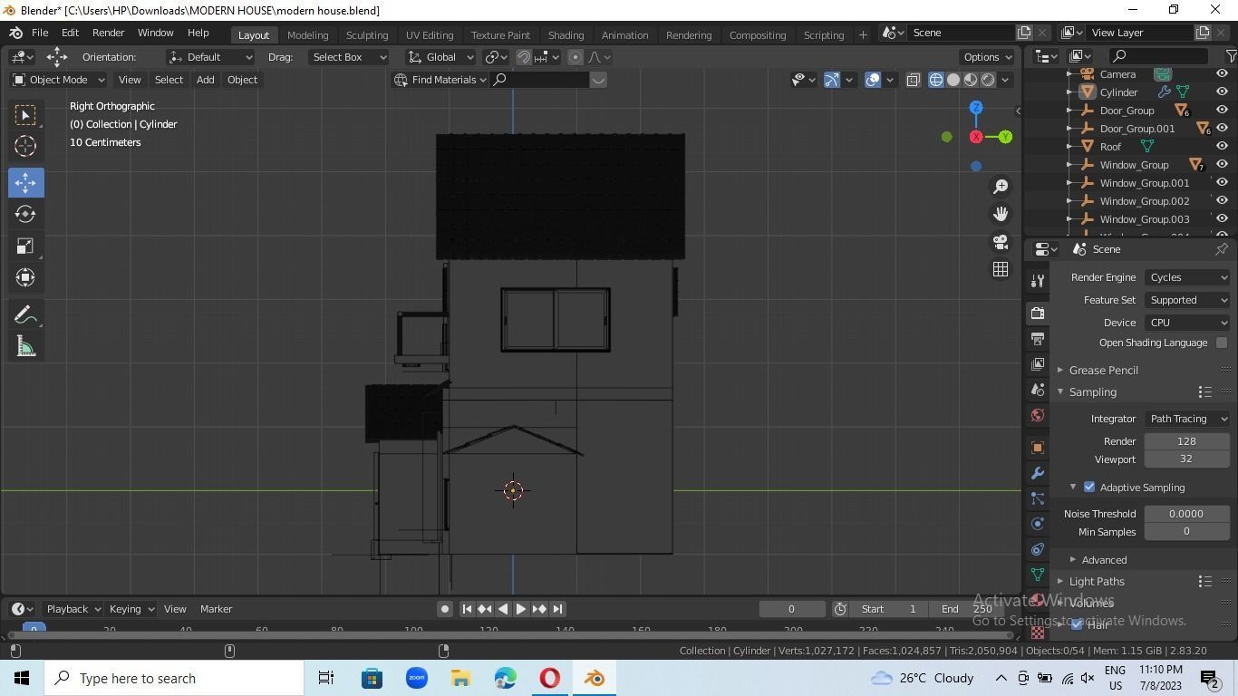 low poly modern house Low-poly 3D model_3