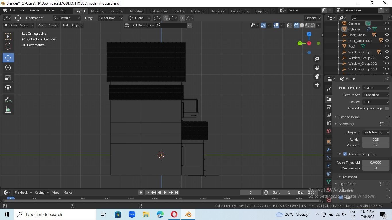 low poly modern house Low-poly 3D model_2