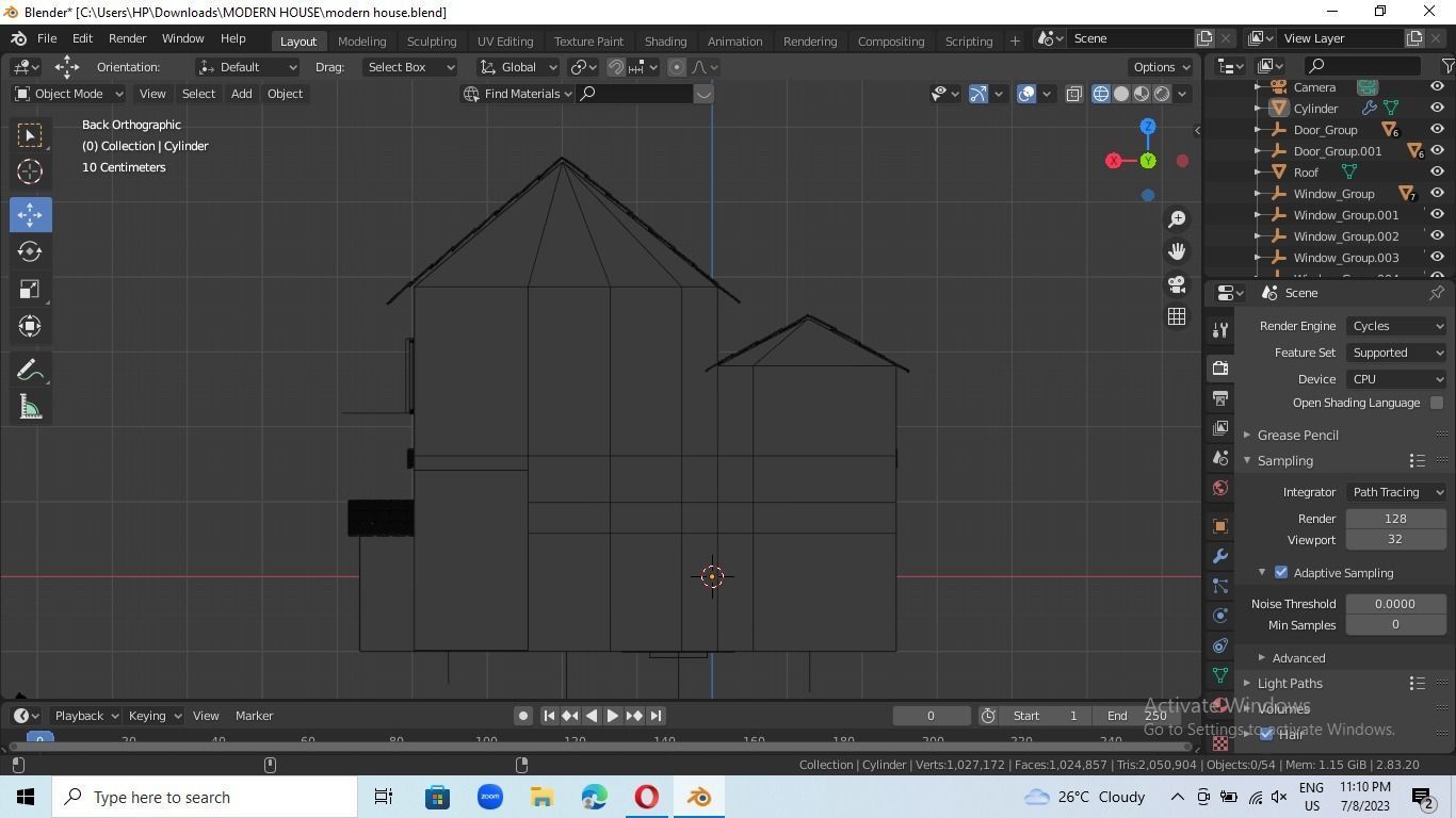 low poly modern house Low-poly 3D model_6