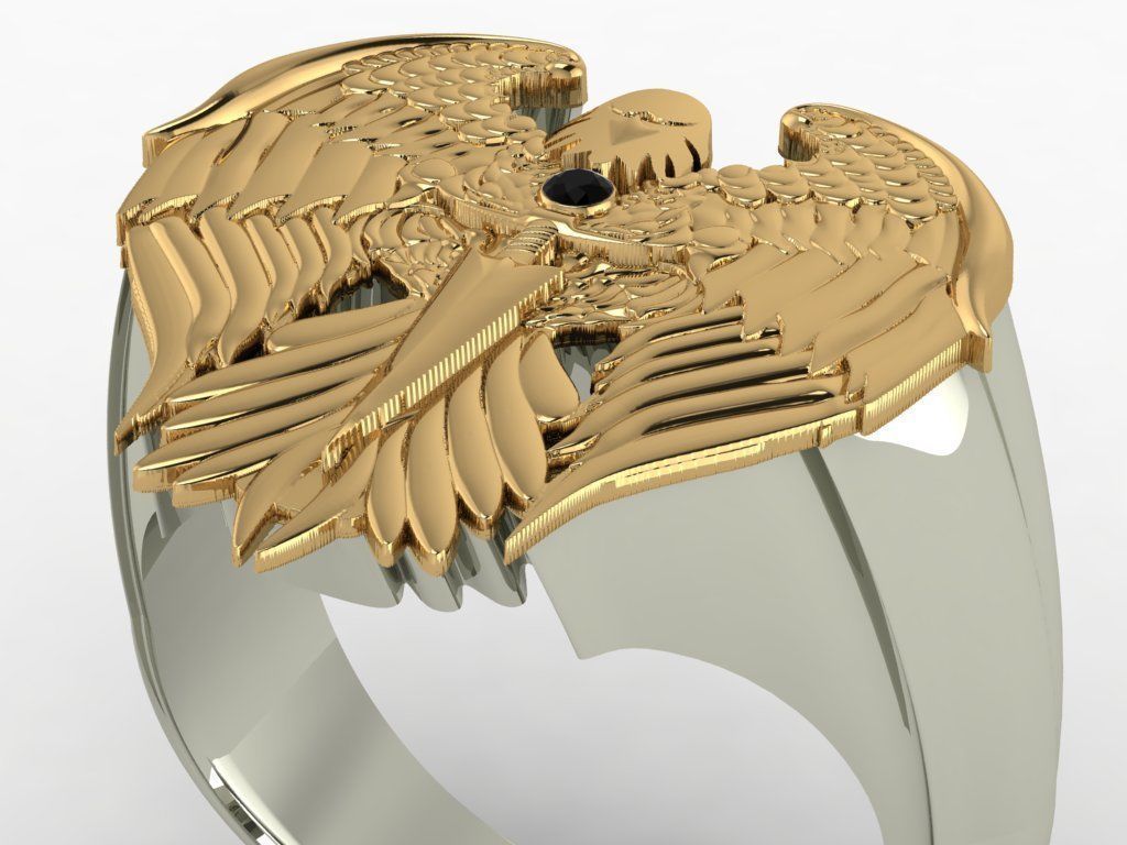 eagle ring  3D print model_5
