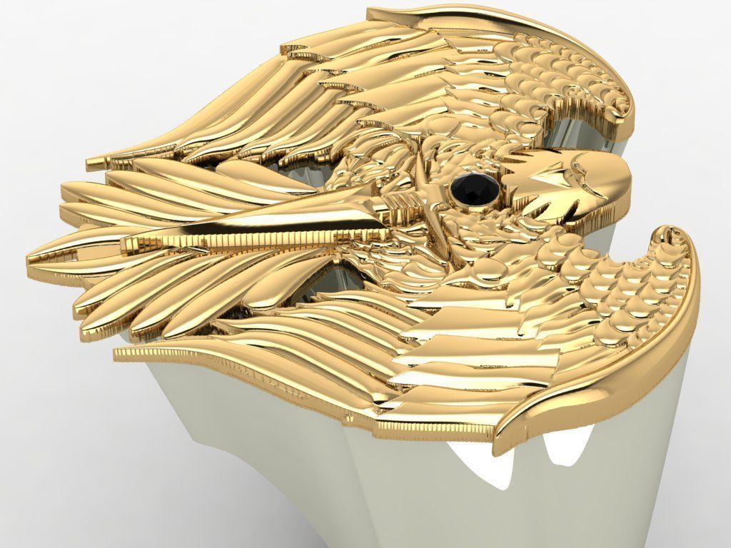 eagle ring  3D print model_4