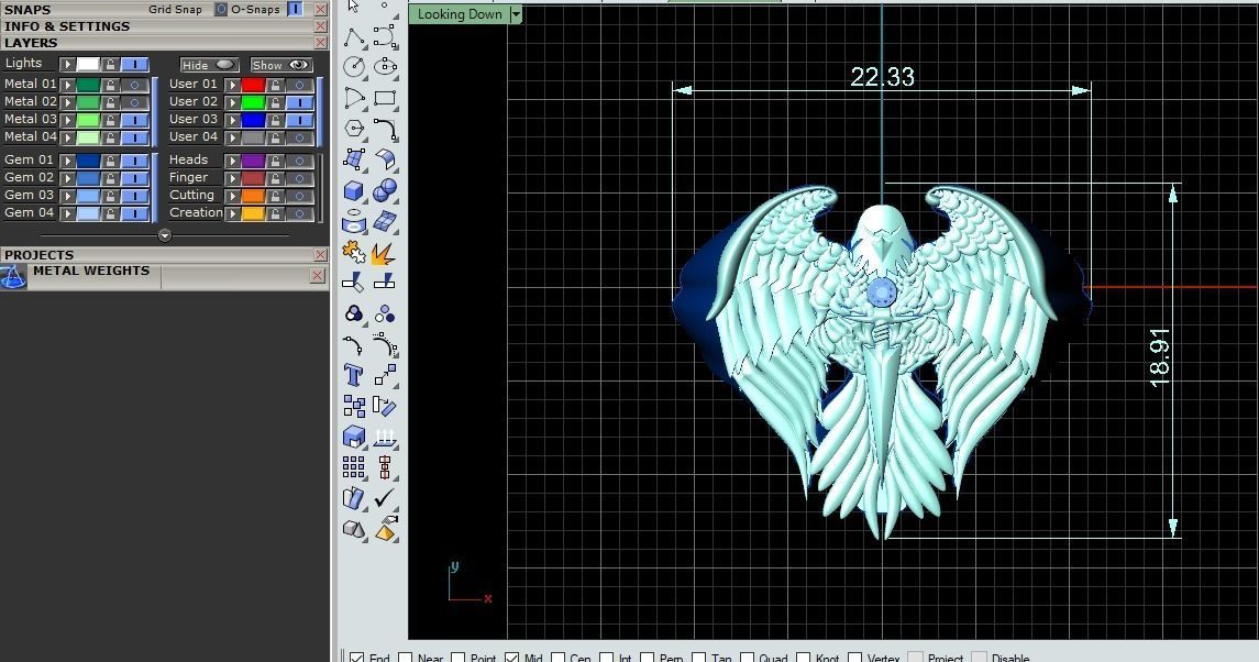 eagle ring  3D print model_13