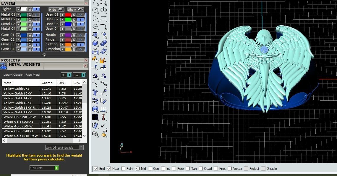 eagle ring  3D print model_14
