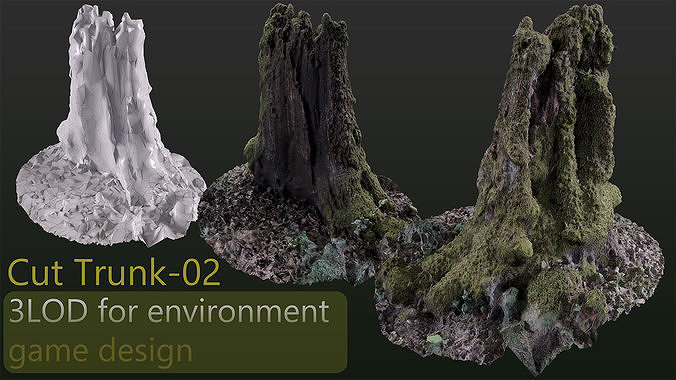 Cut Trunk-02 Low-poly 3D model