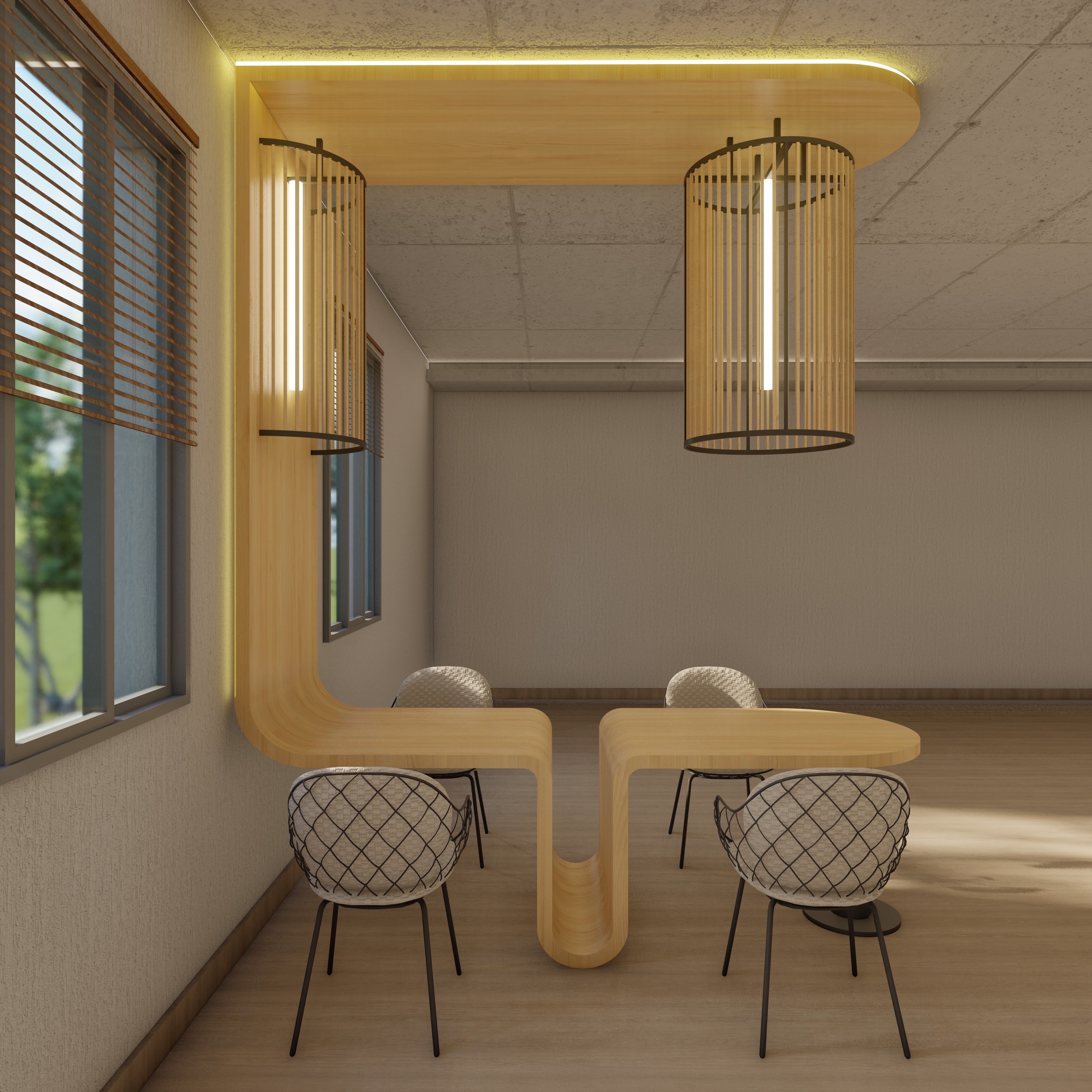 Cafe table Low-poly 3D model_1