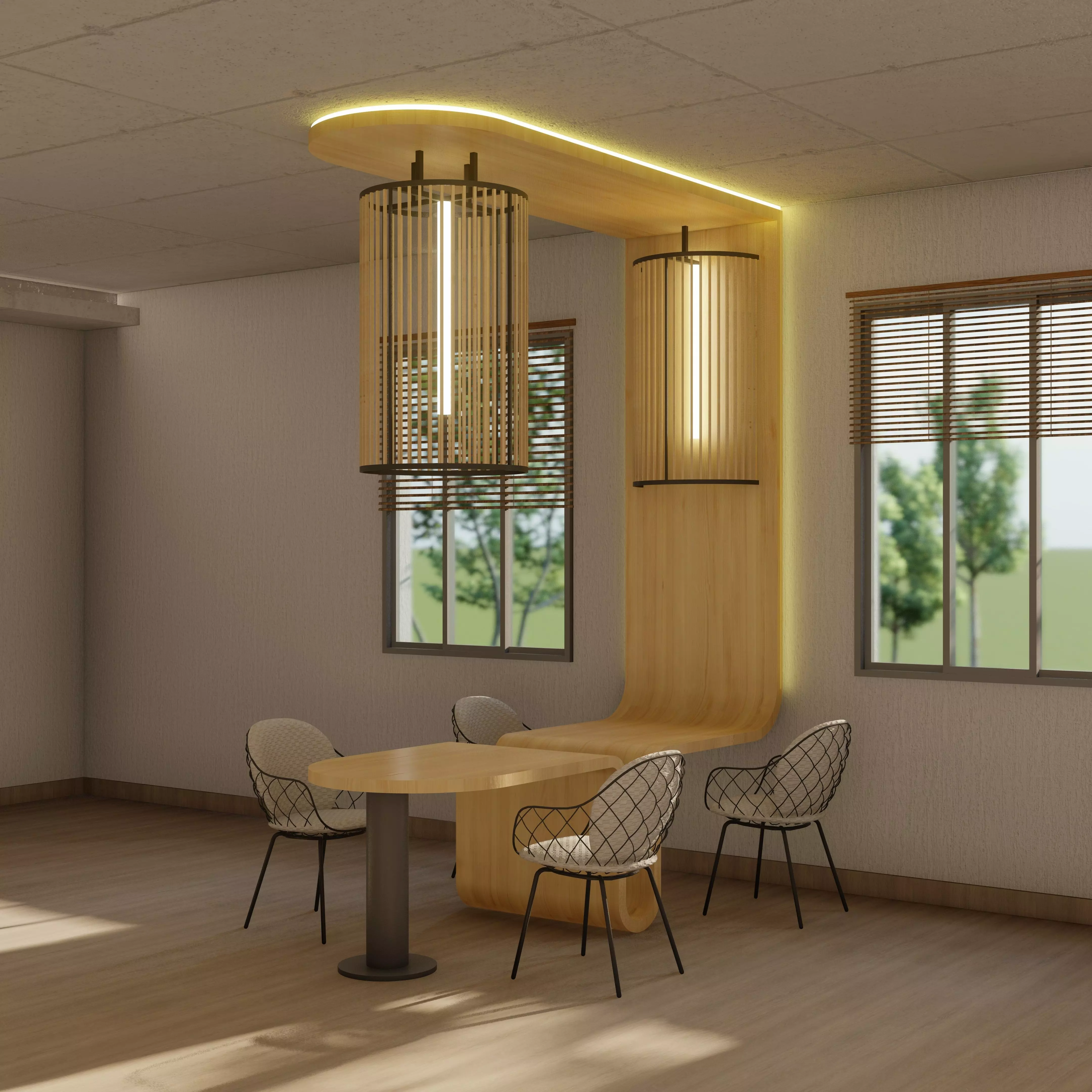 Cafe table Low-poly 3D model_0