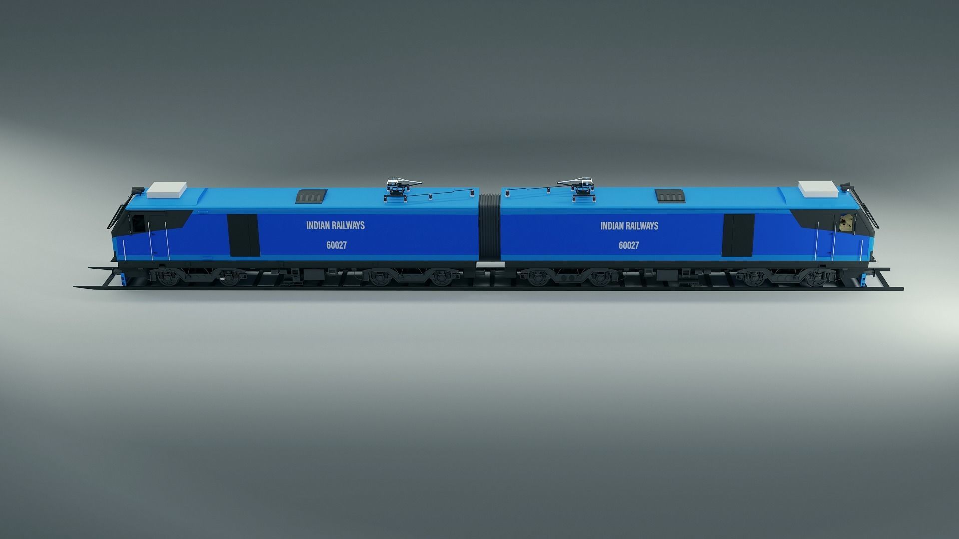 Wag-12 Train engine Indian locomotive most powerfull Low-poly 3D model_2