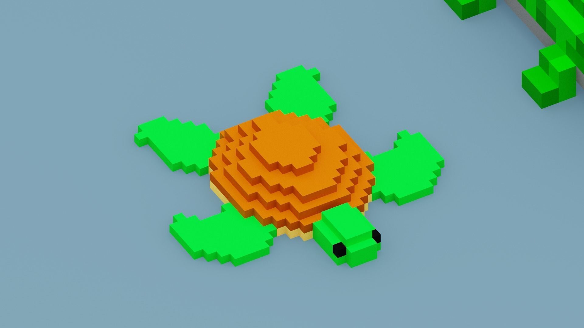 Voxel Sea Animals Low-poly 3D model_7
