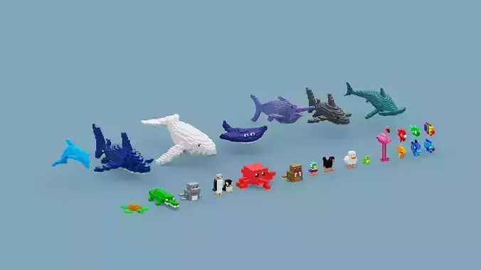 Voxel Sea Animals