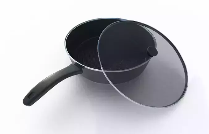 Cookware Set 01 - Pan 02 Low-poly 3D model