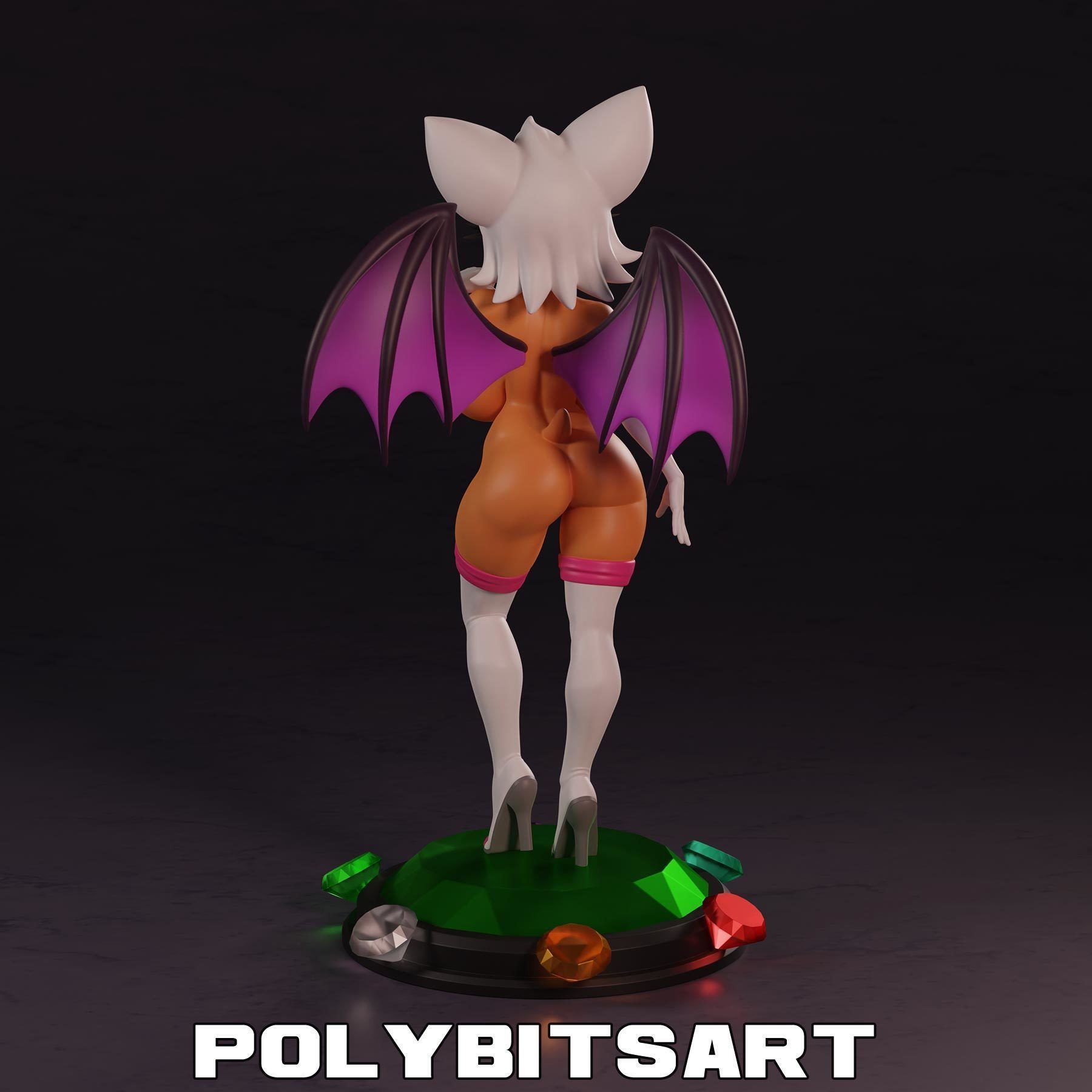 Rouge the Bat Figure 3D print model_10