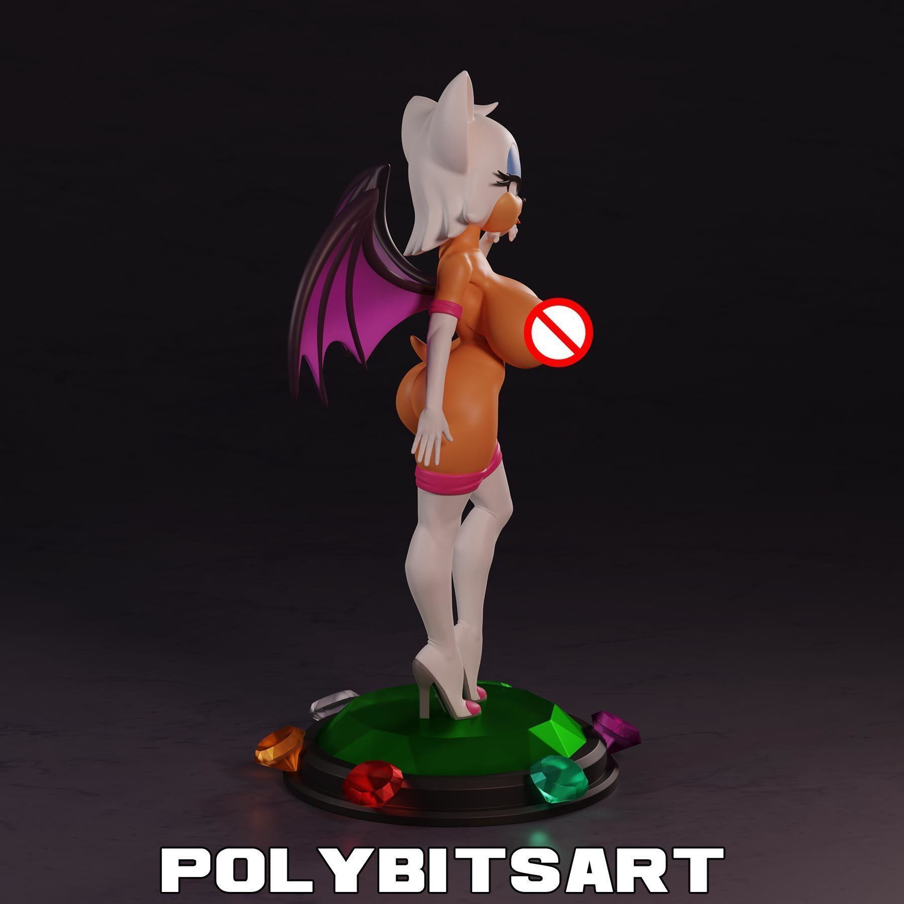 Rouge the Bat Figure 3D print model_9