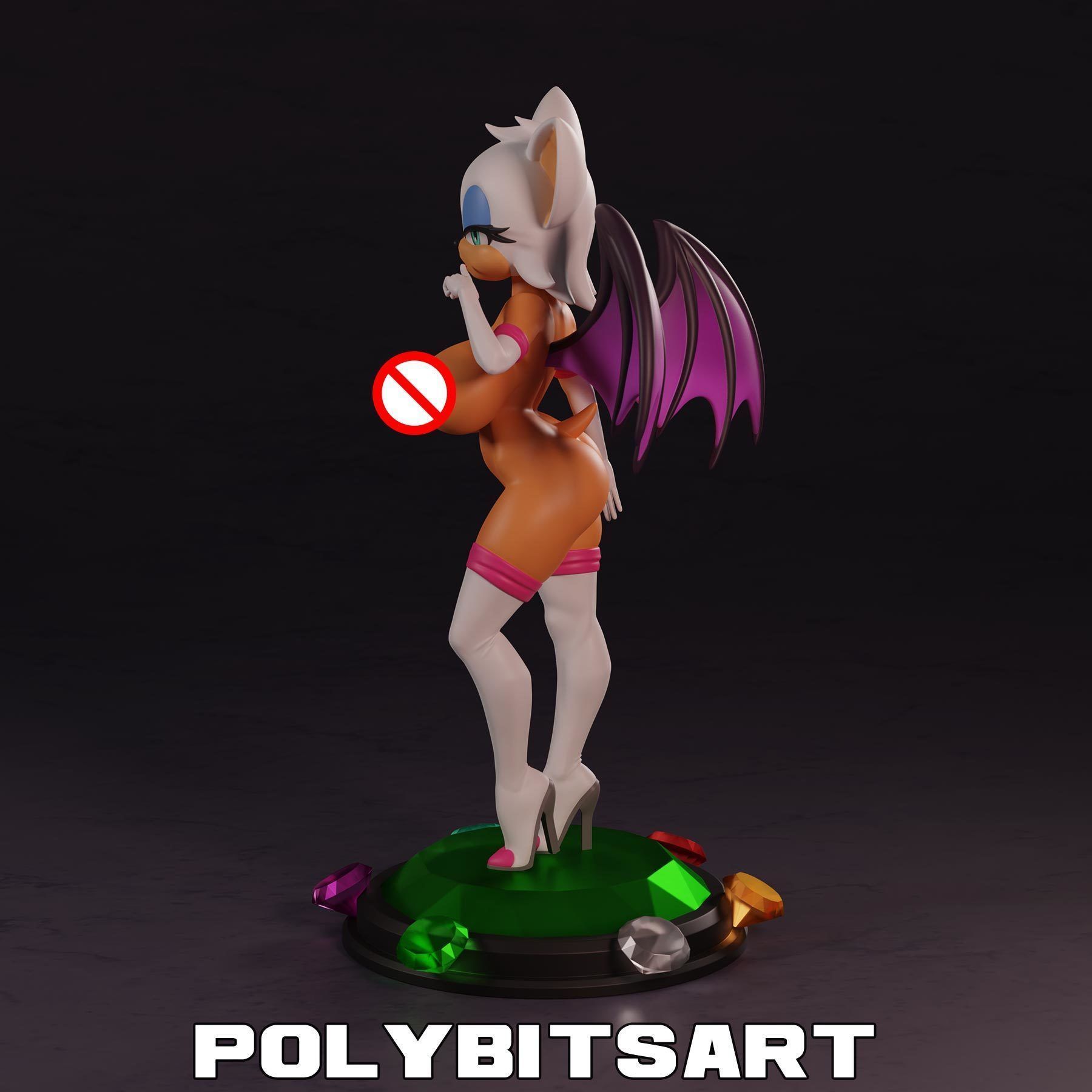 Rouge the Bat Figure 3D print model_12