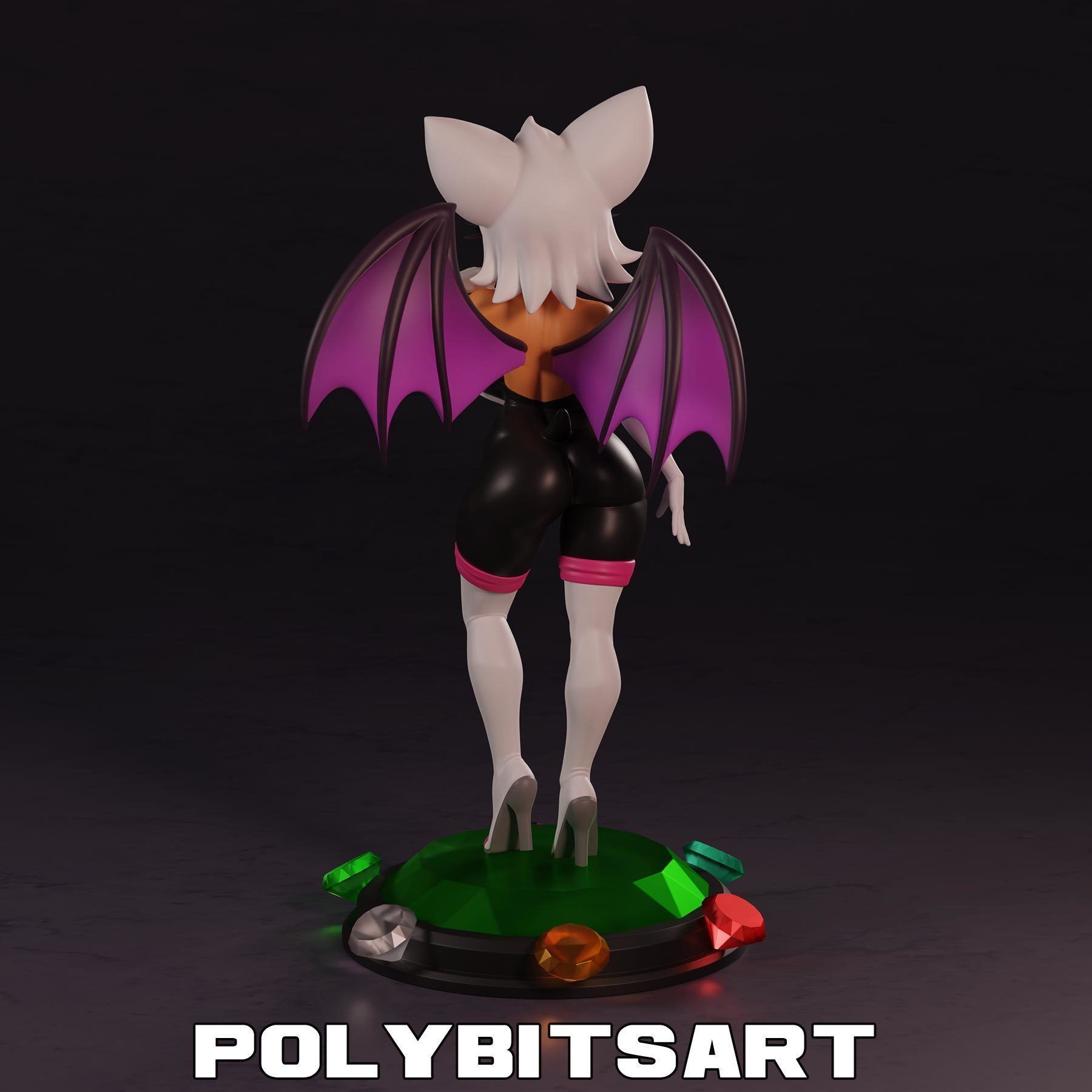 Rouge the Bat Figure 3D print model_4