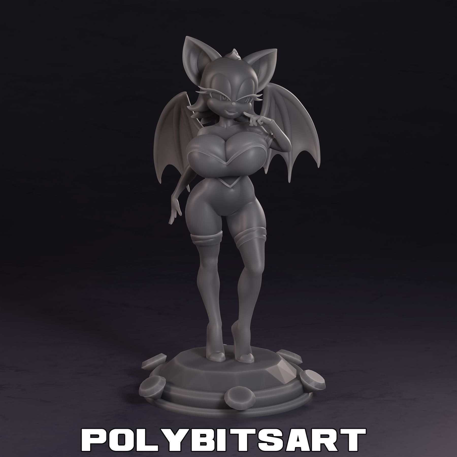 Rouge the Bat Figure 3D print model_17