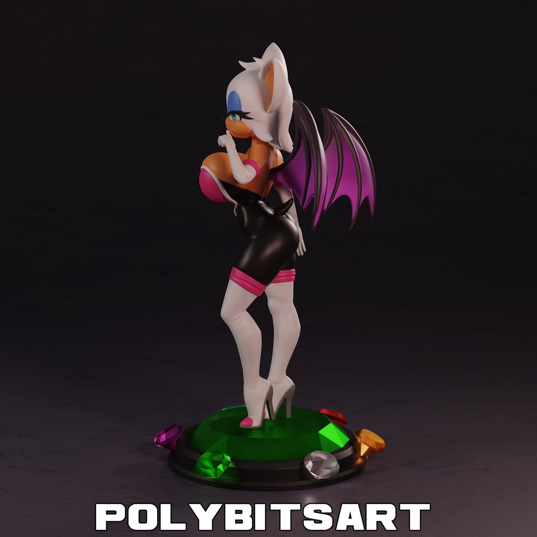 Rouge the Bat Figure 3D print model_5