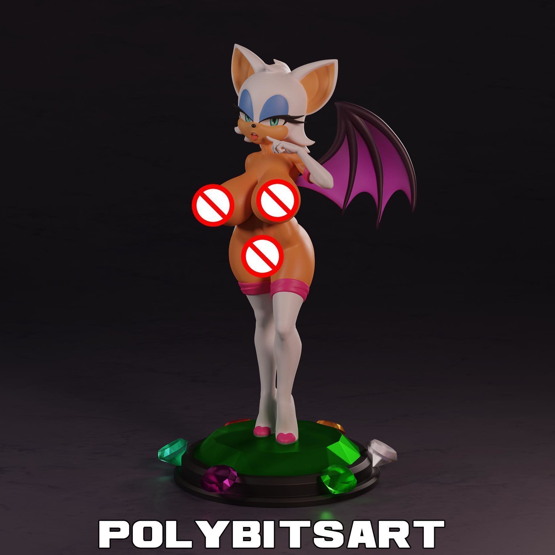 Rouge the Bat Figure 3D print model_11