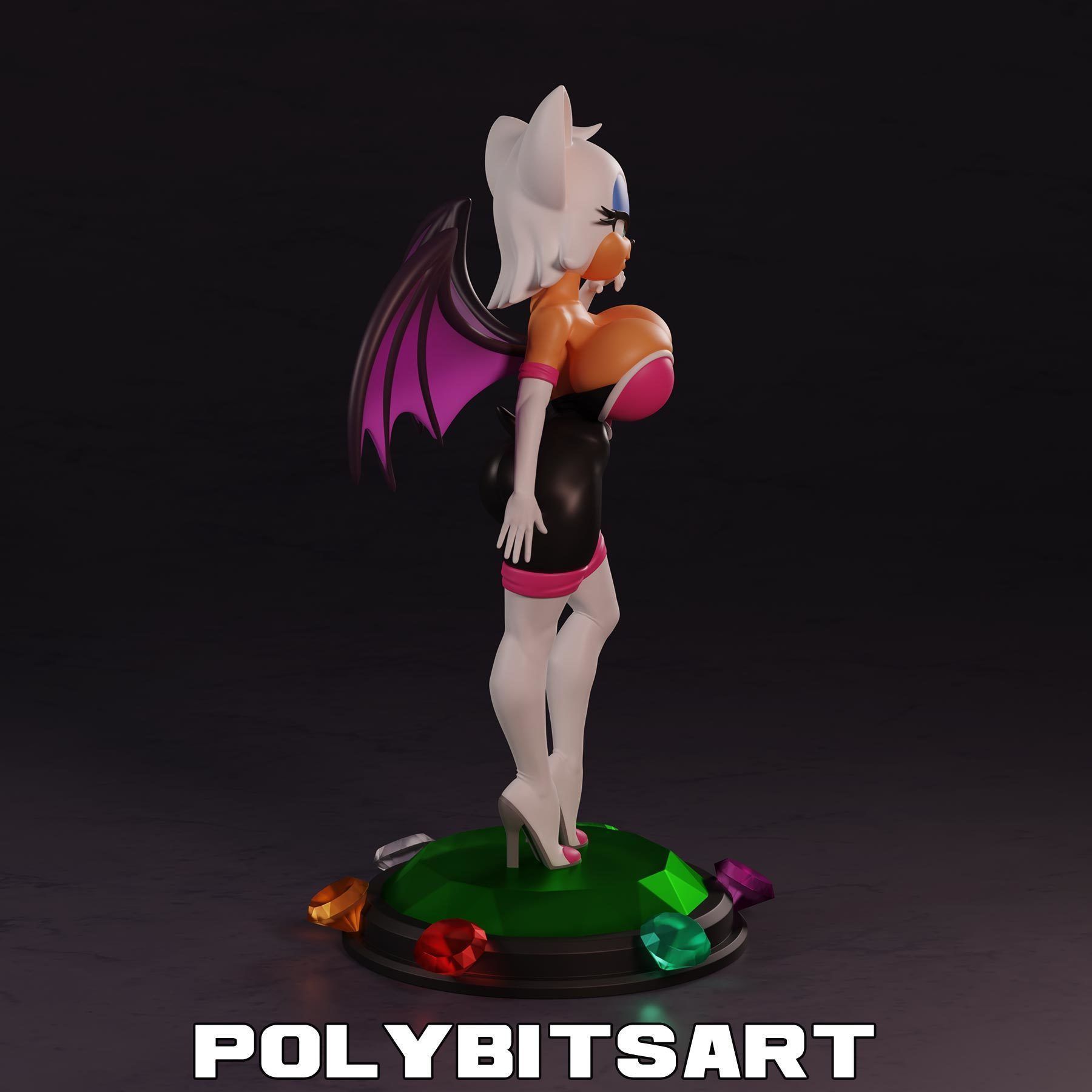 Rouge the Bat Figure 3D print model_3