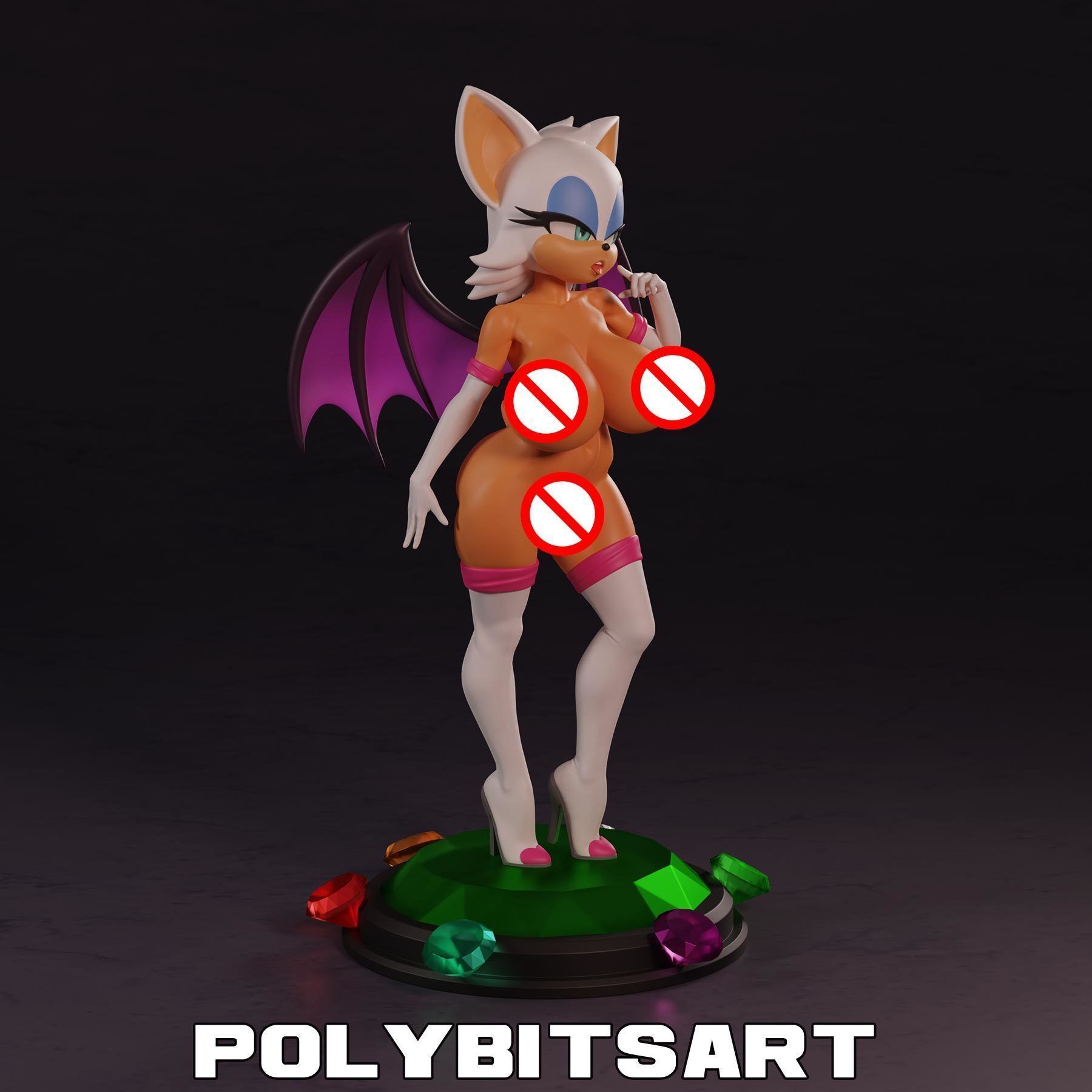 Rouge the Bat Figure 3D print model_8