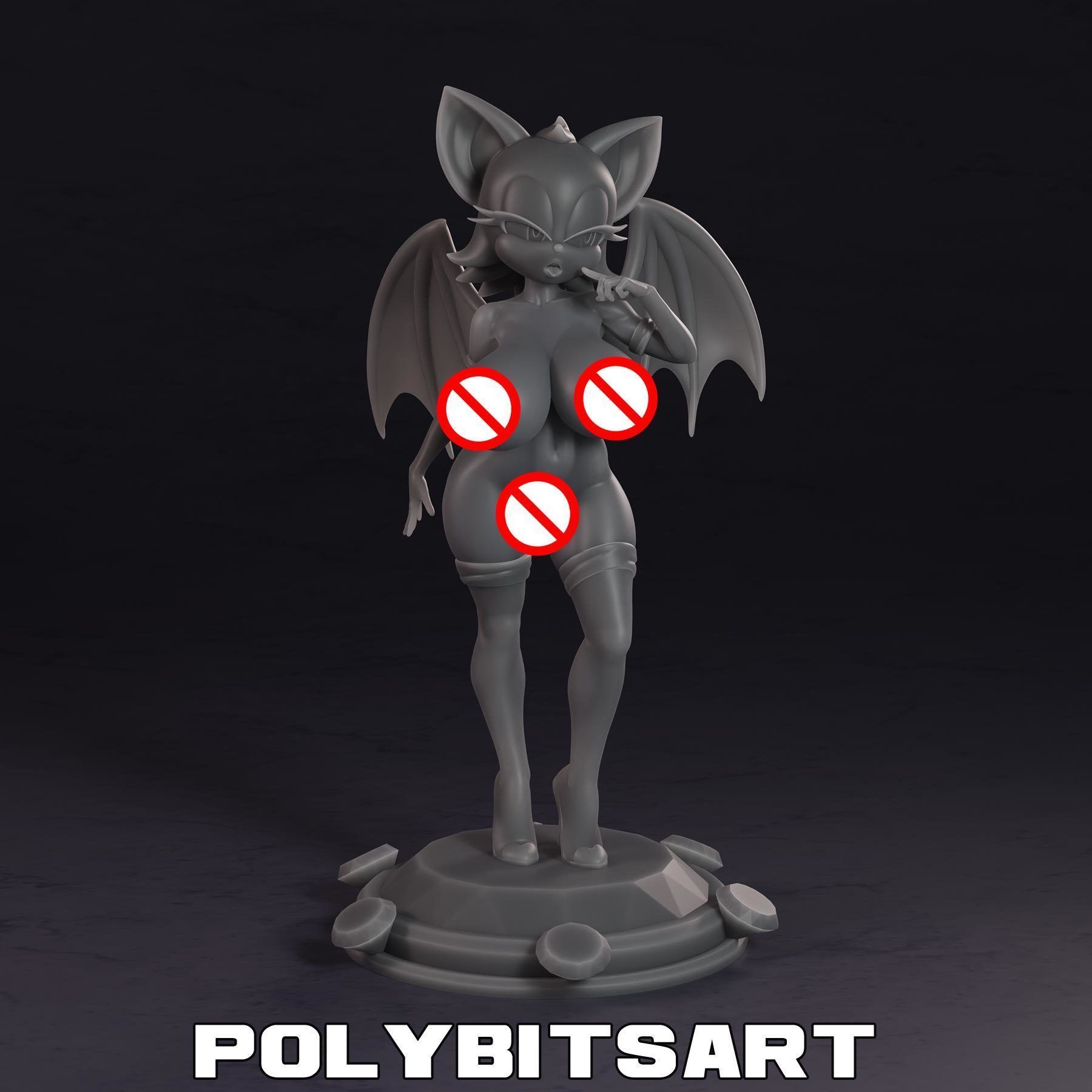 Rouge the Bat Figure 3D print model_19