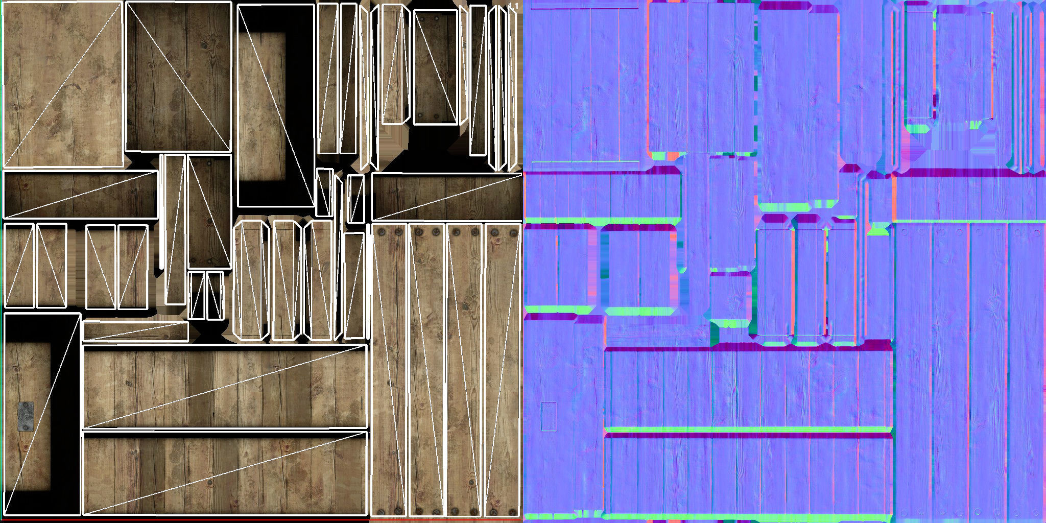 Wood box Low-poly 3D model_4