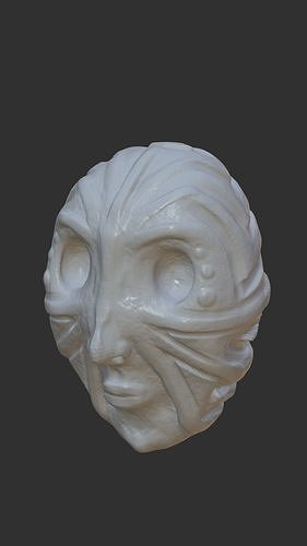 stone carved head Low-poly 3D model
