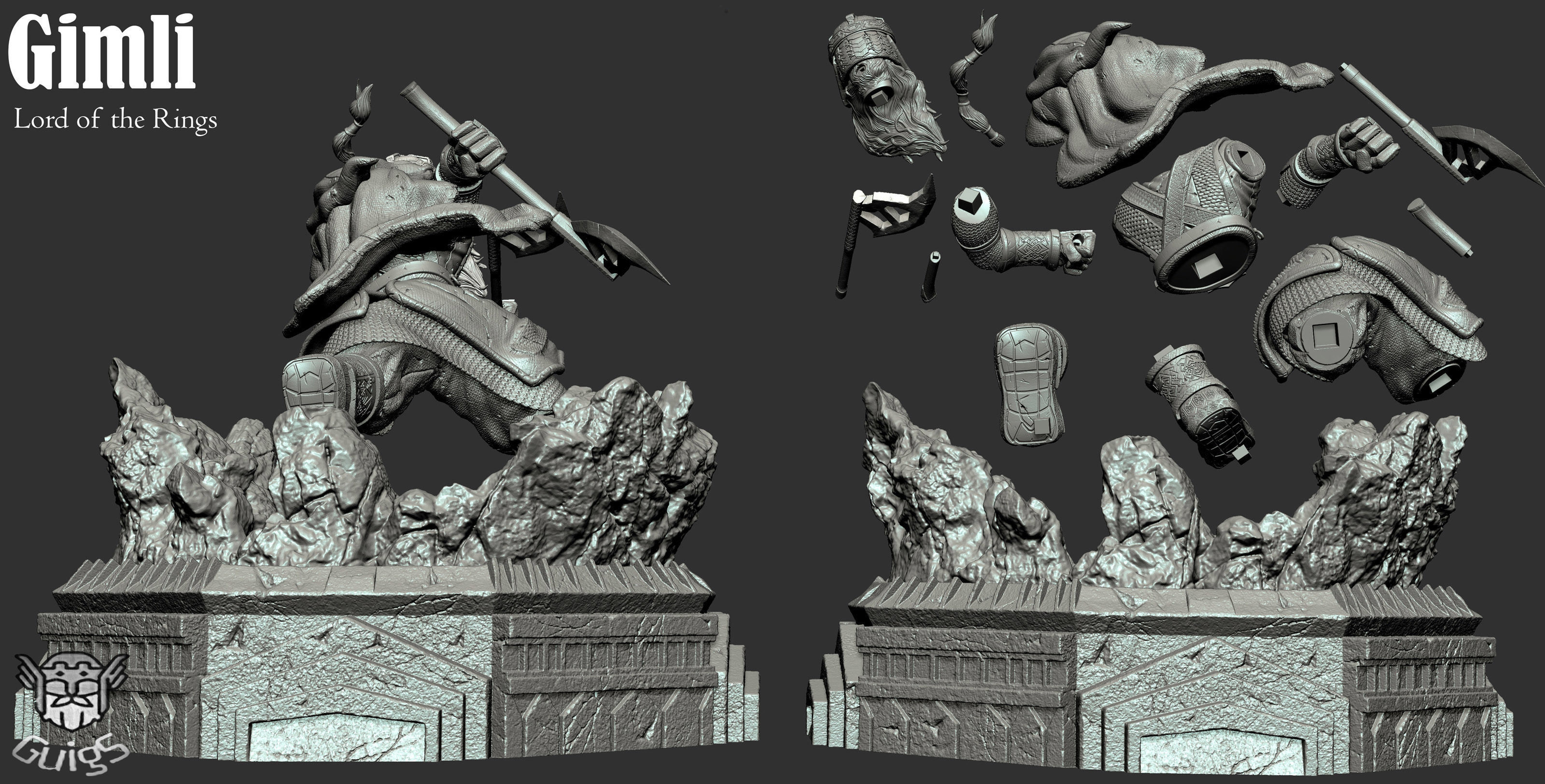Gimli - Lord of The Rings 3D print model_3