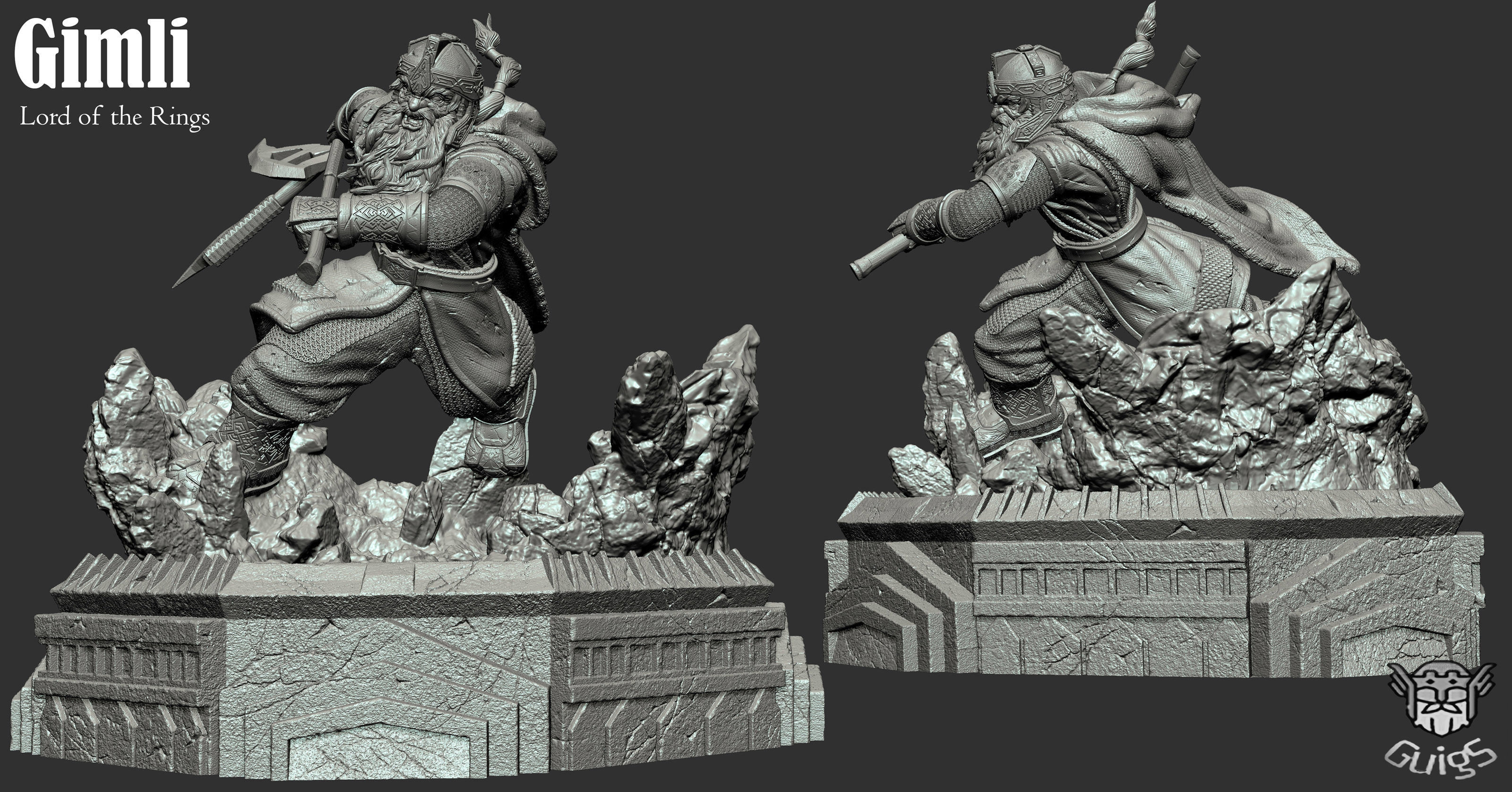 Gimli - Lord of The Rings 3D print model_1