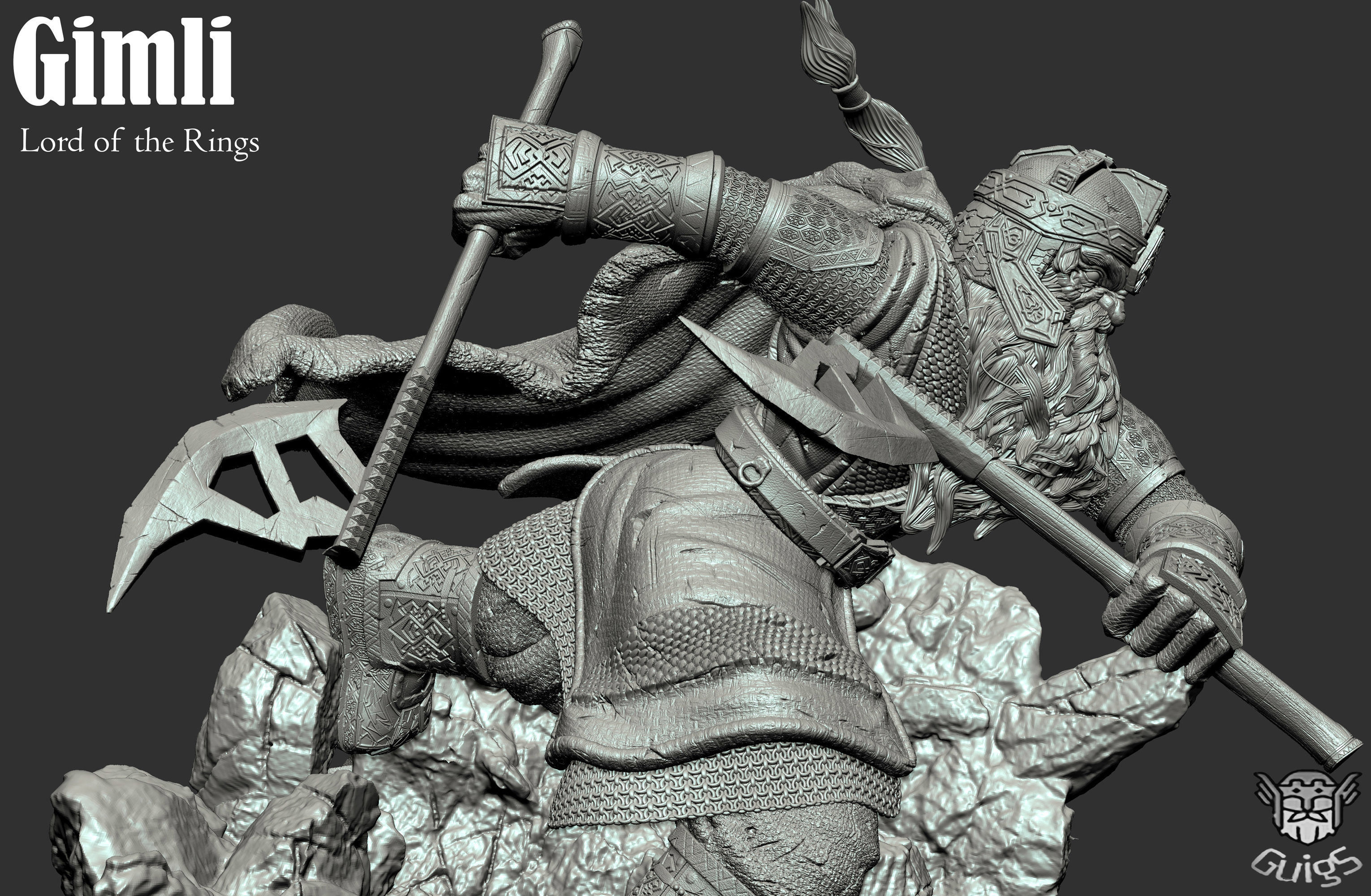 Gimli - Lord of The Rings 3D print model_7