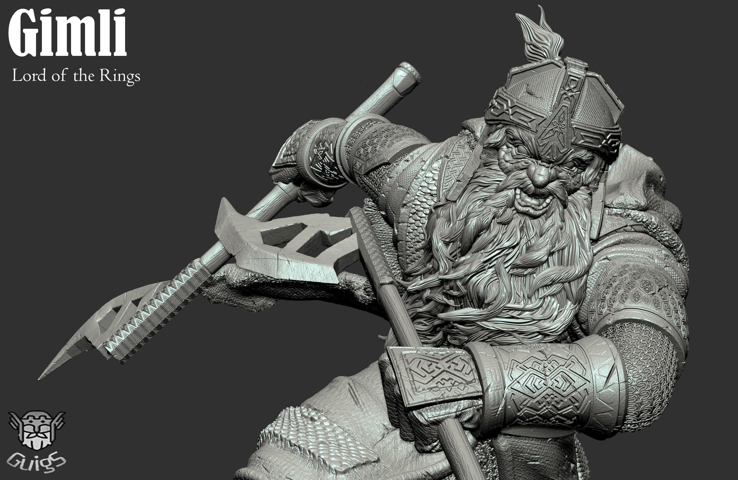Gimli - Lord of The Rings 3D print model_6