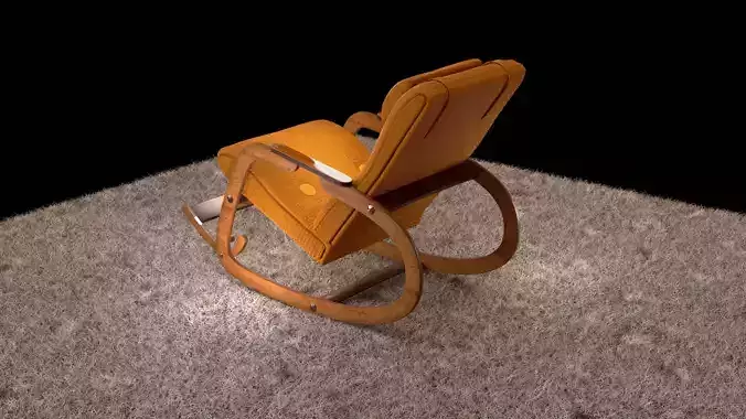 Rocking chair PBR low-poly Free low-poly 3D model