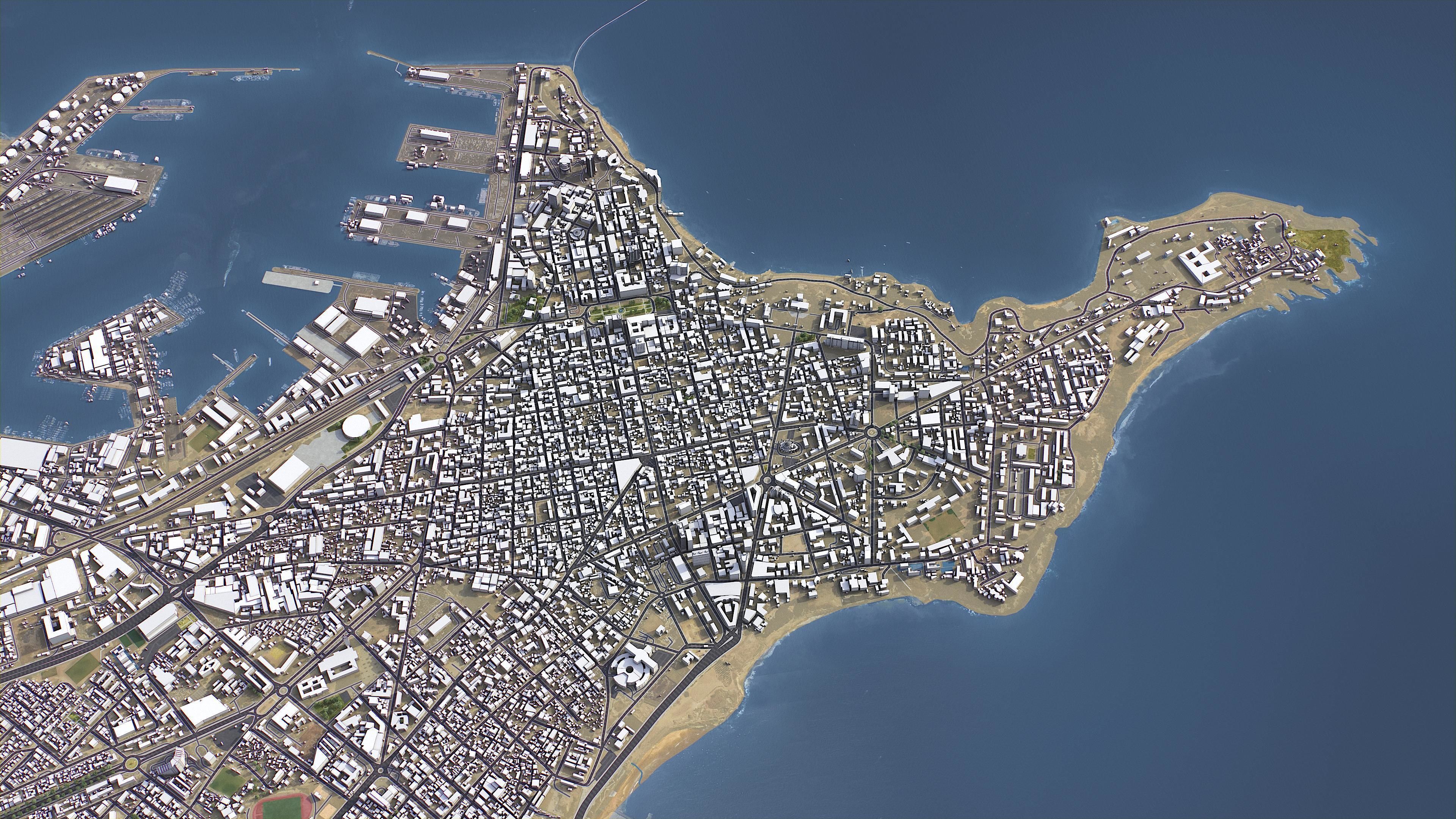 Dakar - 3D City Model Low-poly 3D model_2