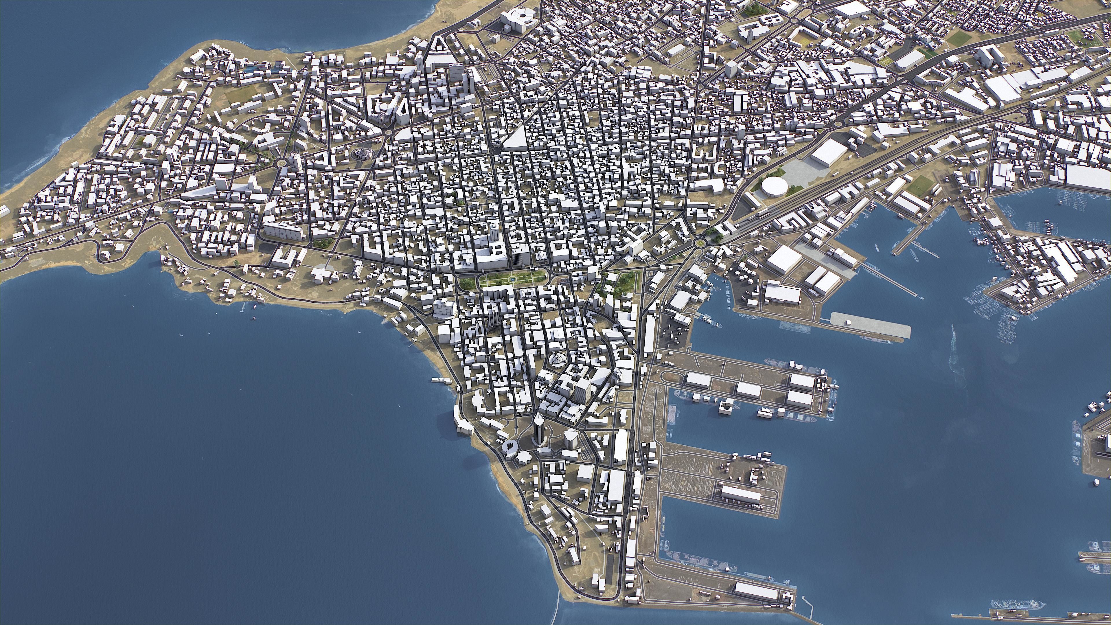 Dakar - 3D City Model Low-poly 3D model_4