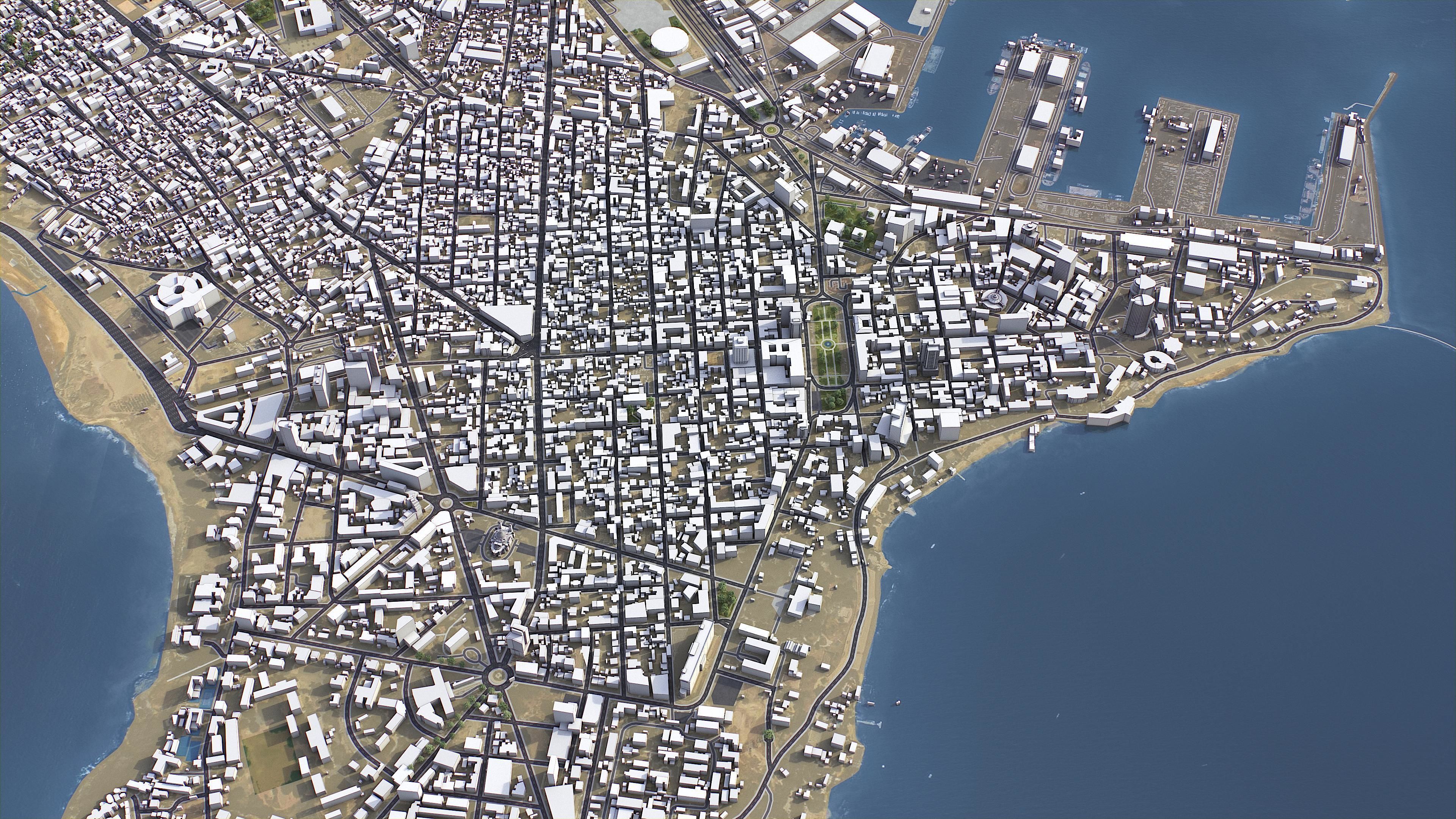 Dakar - 3D City Model Low-poly 3D model_1