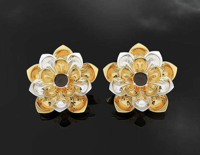 Earrings beautiful flower 3 Free 3D model
