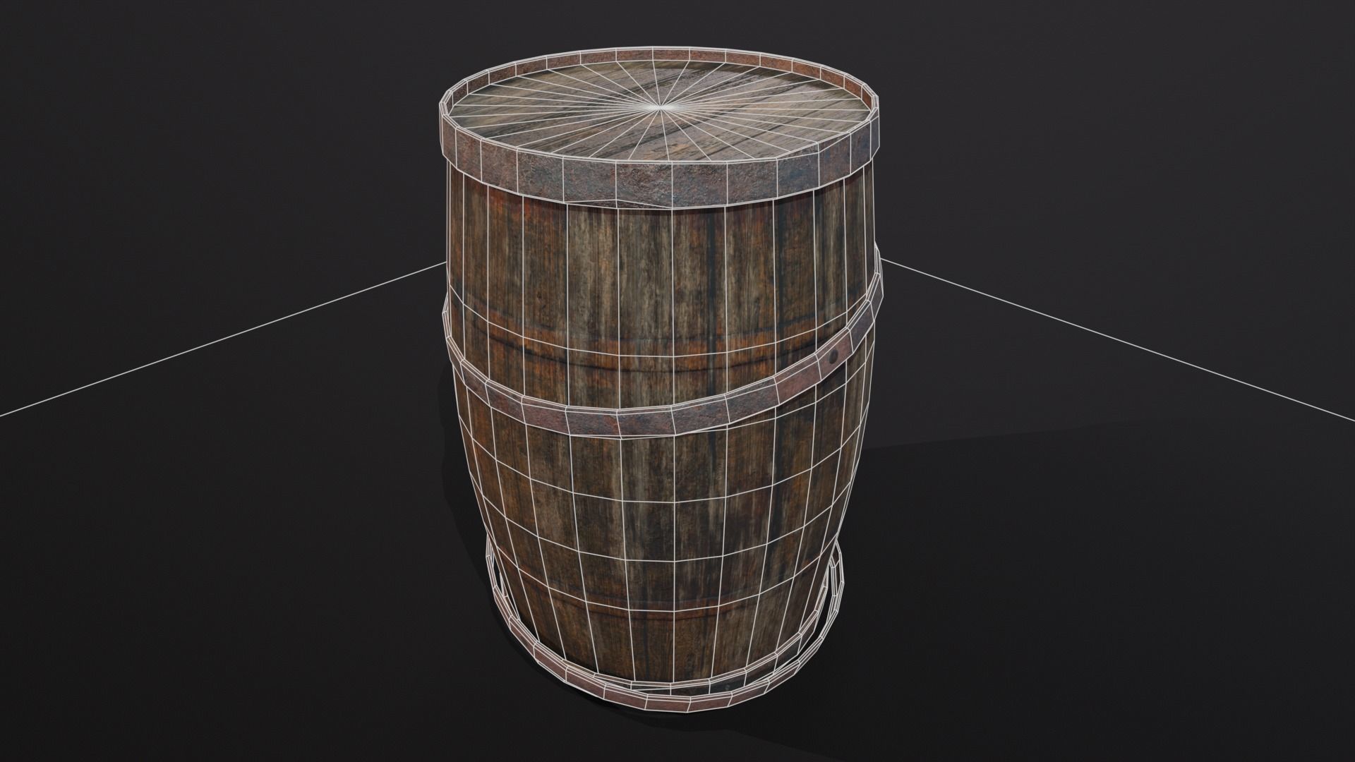 3D model Rustic Old Damaged Barrel - Game Ready - Low Poly VR / AR ...
