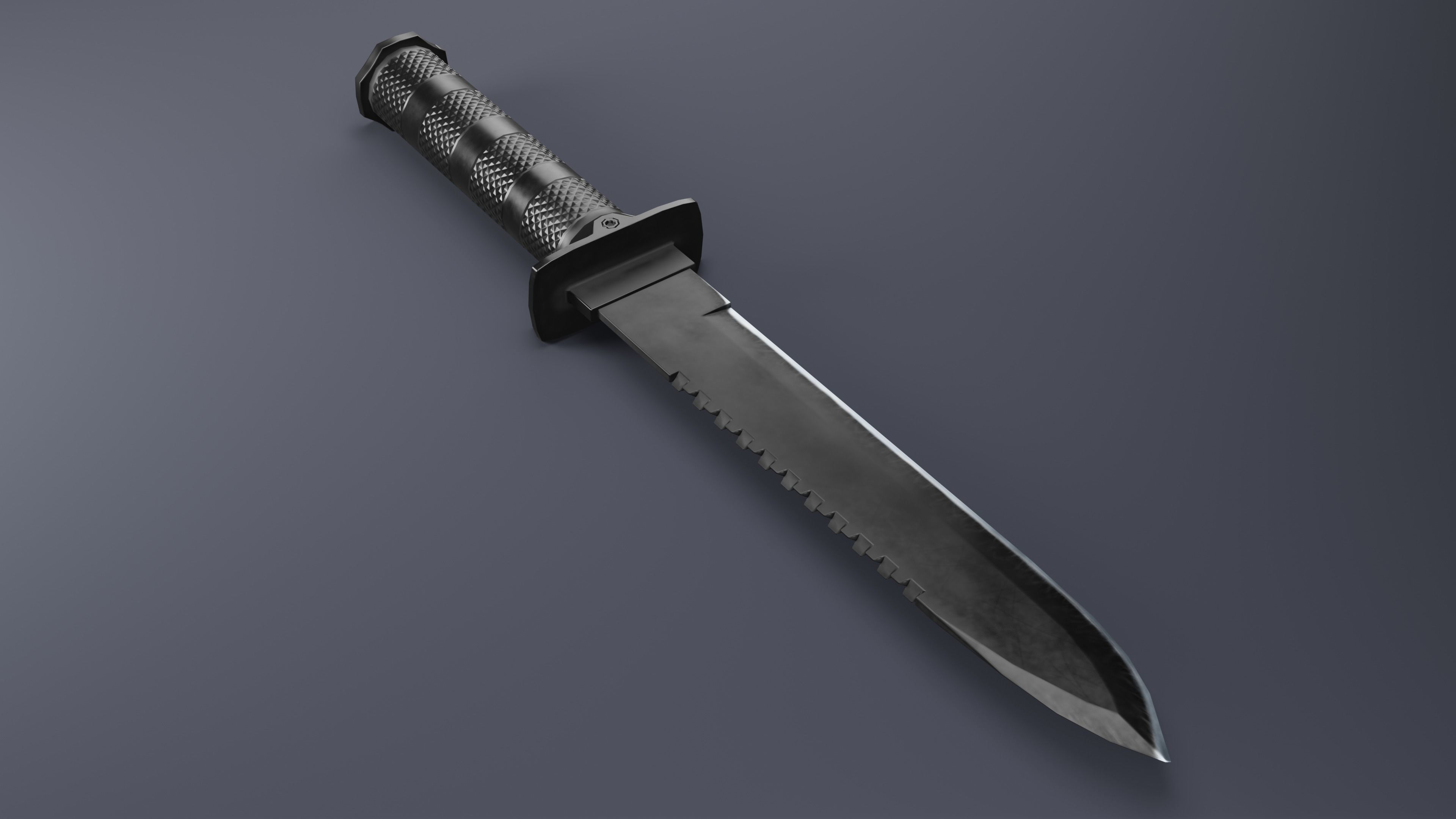 Combat Knife 01 Low-poly 3D model_4