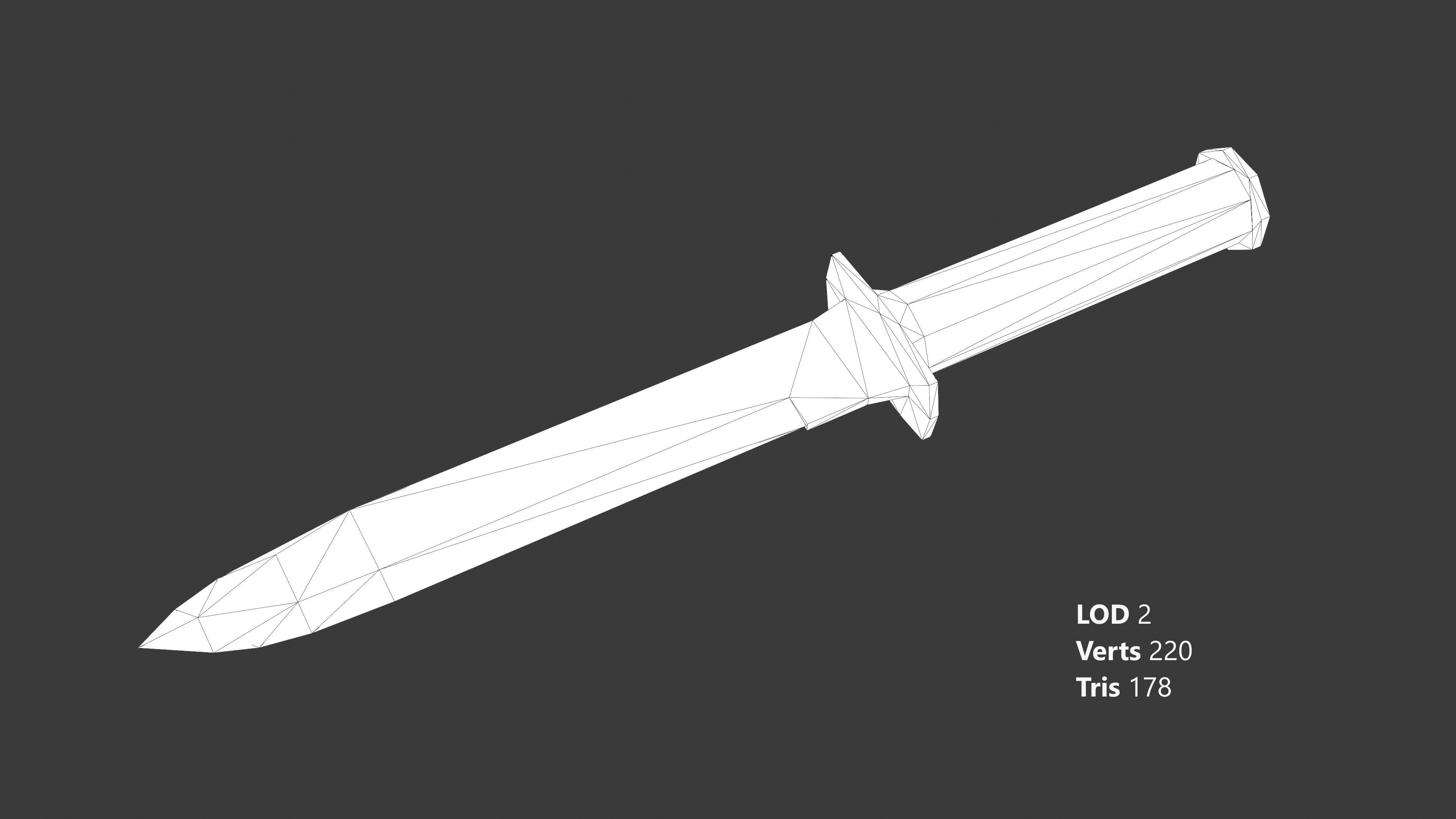 Combat Knife 01 Low-poly 3D model_20