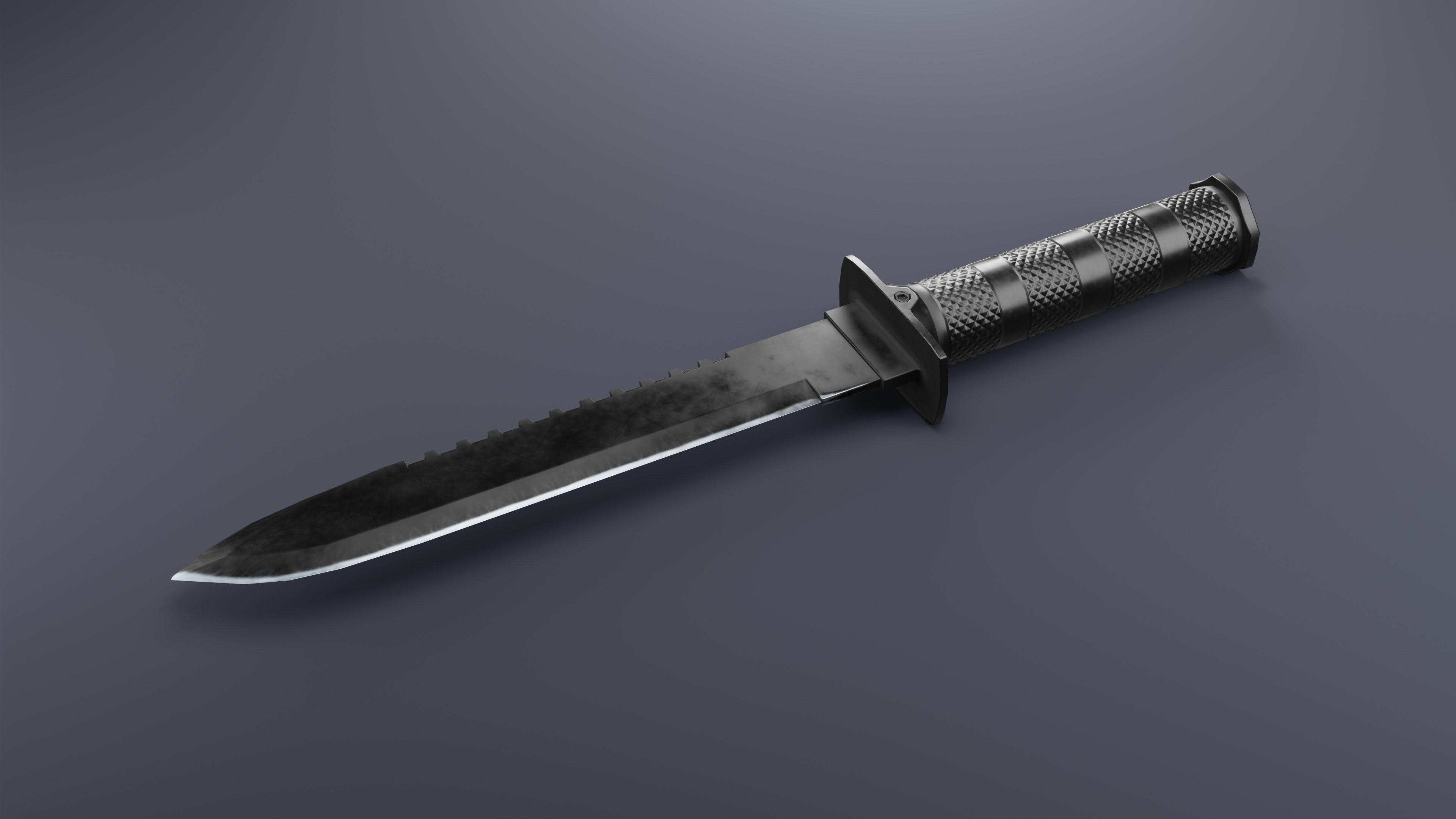 Combat Knife 01 Low-poly 3D model_2